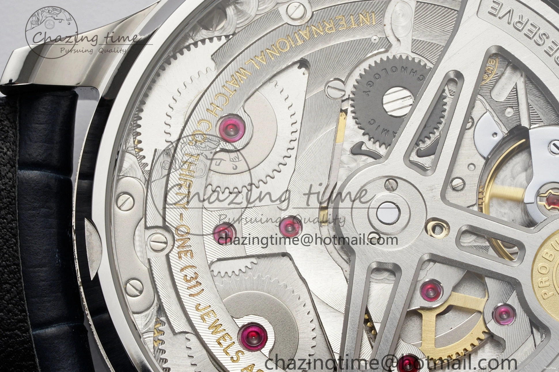 MIROTIME 0316 ZeroBulk Portuguese Real PR IW500715 SS AZF 1:1 Best Edition White Blue Dial on Blue Leather Strap A 7034